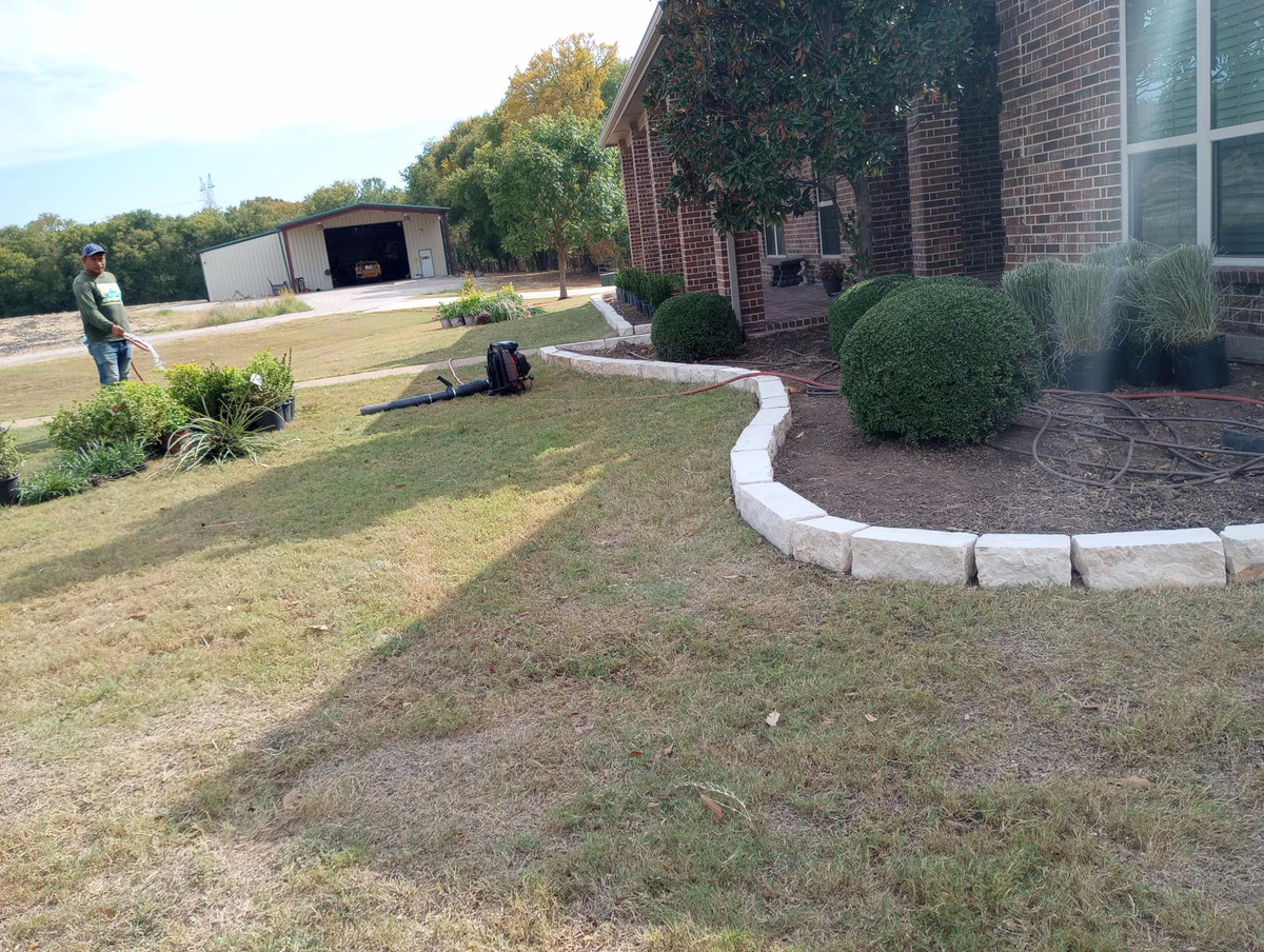 Stonework and boulder edging