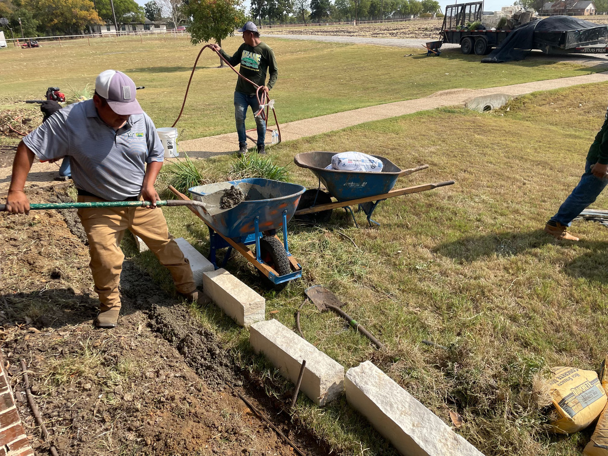 landscape and stone edging