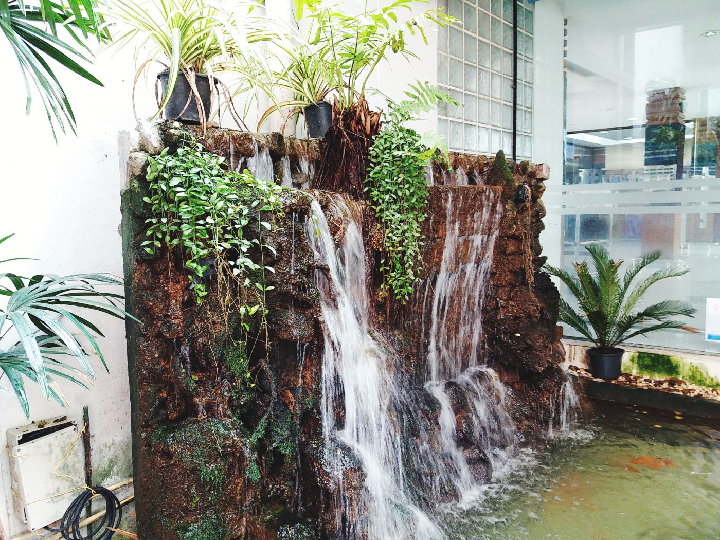 Indoor Waterfall Construction Indoor Waterfall Stock Illustrations