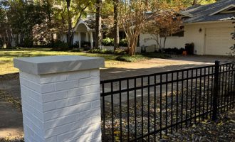 Brick Column and Fence