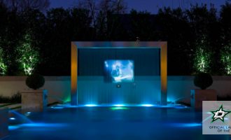 tv screen feature in pool area