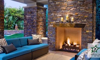 outdoor living and fireplace