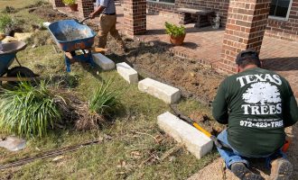 Prep for landscape and stone edging