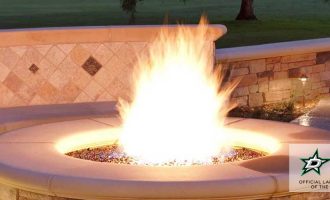 fireplace in hardscapess ideas in dallas landscaping
