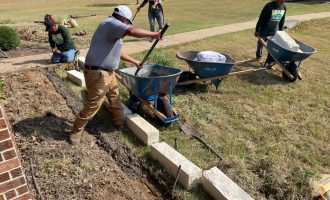 landscape and stone edging in Wylie