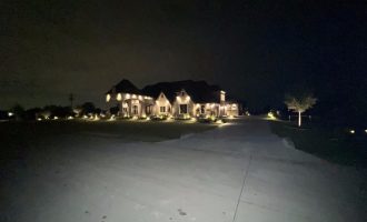 landscape lighting installation