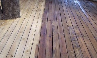 wood deck installation and staining